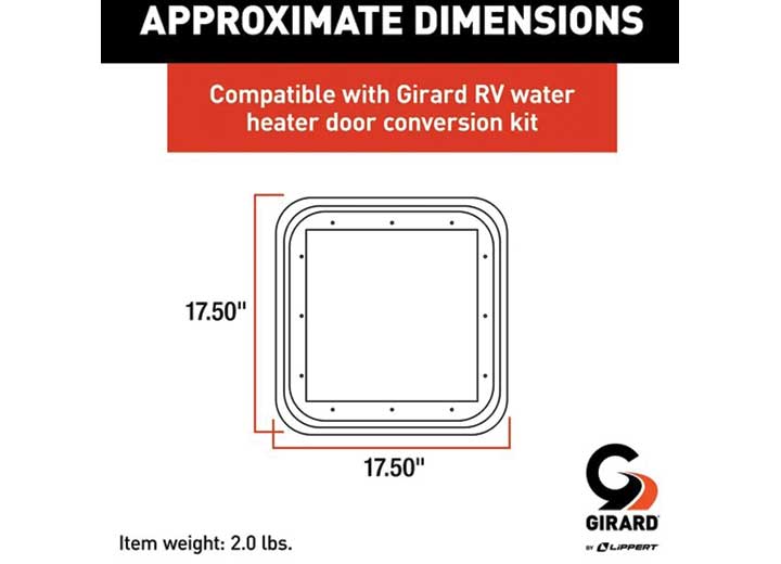 Girard RV Water Heater Door Trim Ring - Black  • 2022107546