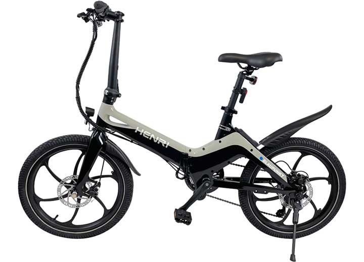 Blaupunkt Henri Folding Electric Bike, Silver/Black, 20