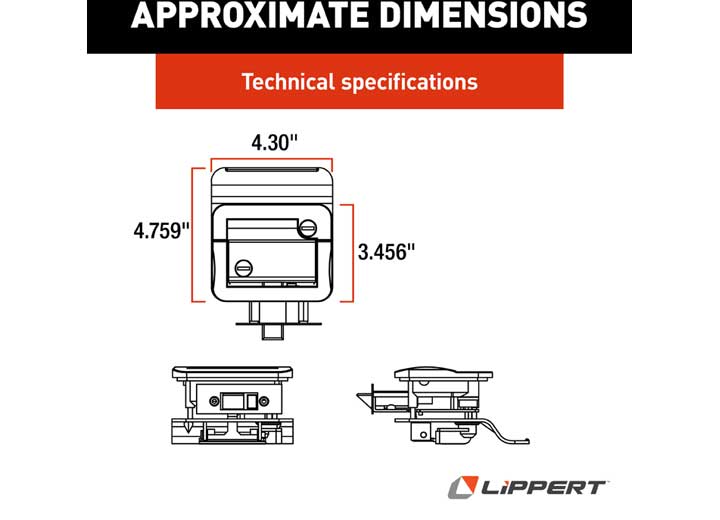 Lippert Global Entry Door Latch for Travel Trailers - Black  • 2020102689