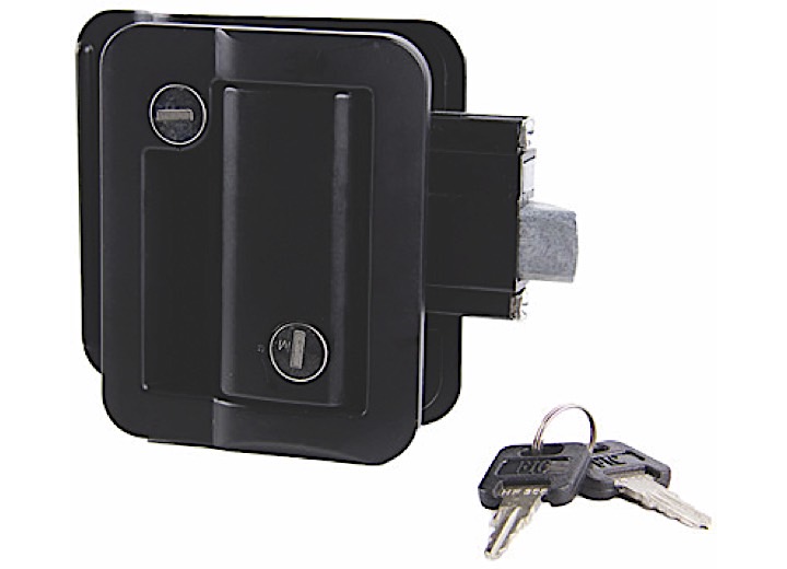 Lippert Global Entry Door Latch for Travel Trailers - Black  • 2020102689