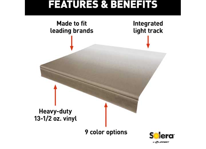 Lippert Solera Universal Vinyl Replacement Fabric for 10' RV Awning - Sand Fade  • V000334346