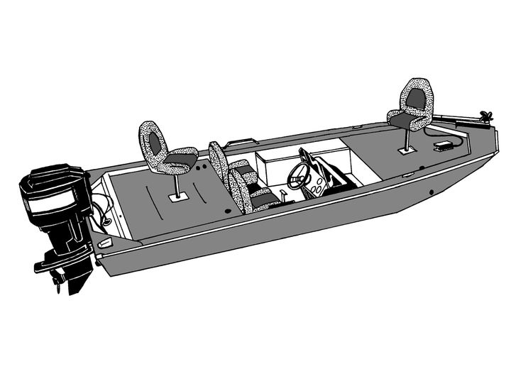 Carver Slate Gray Poly-Flex ll Boat Cover for 15'6