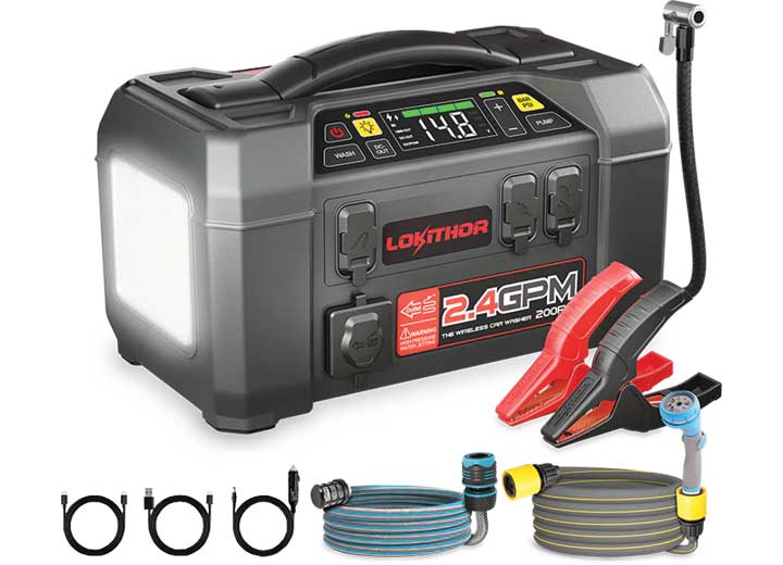 Lokithor Jump Starter with Pressure Washer Air Compressor 2500Amp  • AW401