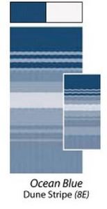 Carefree RV Awning Vinyl Fabric 17' - Ocean Blue Dune Stripe With White Weatherguard  • JU178E00