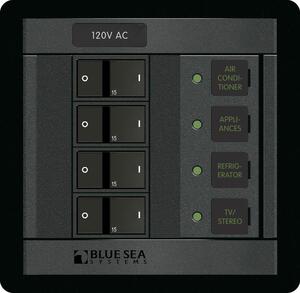 Blue Sea 120V/100A AC Branch Circuit Breaker 360 Panel System, 4 Positions  • 1210-BSS