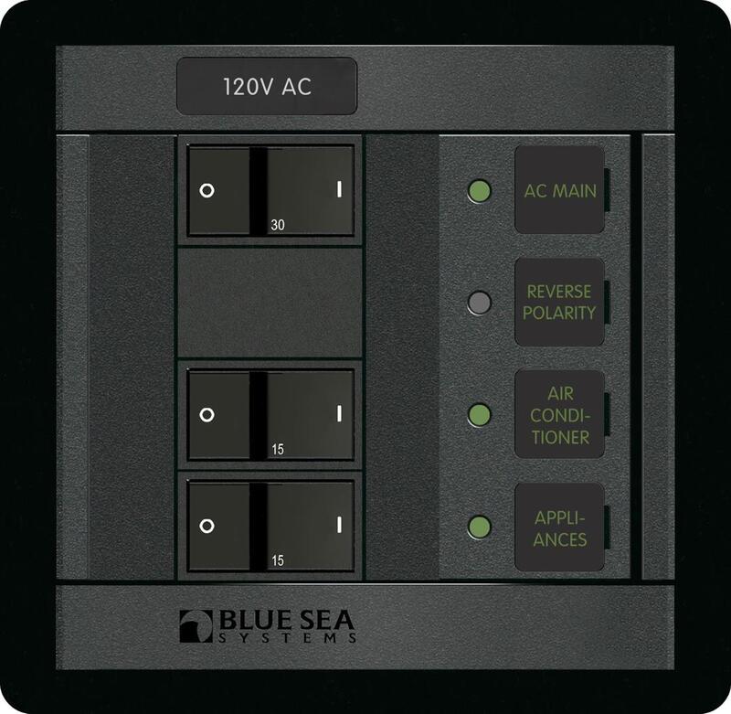 Blue Sea 360 AC Main Circuit Breaker Panel System, 120VAC, Main and 2 Positions  • 1214-BSS