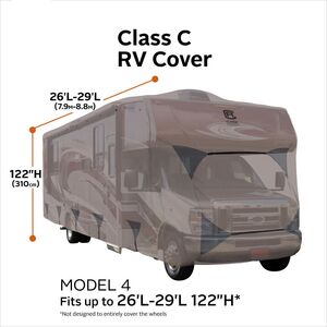 Classic Accessories Encompass Class C Motorhome Cover, Cinder, 26'-29' • 80-497-172401-RT