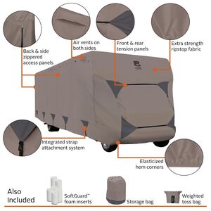 Classic Accessories Encompass Class C Motorhome Cover, Cinder, 26'-29' • 80-497-172401-RT