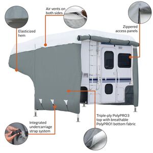 Classic Accessories PolyPro 3 Truck Camper Cover, Gray with White Roof, 10'-12'  • 80-037-153101-00