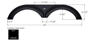 Icon Black Tandem Fender Skirt for Jayco/Jayfeather, 63