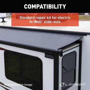 Lippert In-Wall Dual Rack Repair Kit for RV Slide-Outs - Fixed Side, Clear  • 366154