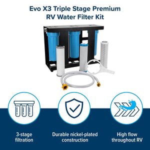 Camco Evo X3 Triple Stage Premium RV Water Filter Kit  • 40649