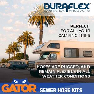 Duraflex Gator 21 Mil Polypropylene RV Sewer Hose Kit, 15 Ft  • 22003