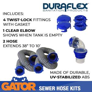 Duraflex Gator 21 Mil Polypropylene RV Sewer Hose Kit, 20 Ft  • 22004