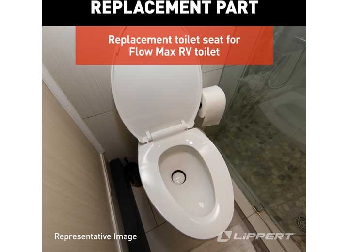 Lippert Flow Max Replacement RV Toilet Seat, White  • 2022121972