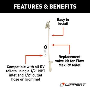 Lippert Flow Max Replacement RV Toilet Valve Kit  • 2022121976