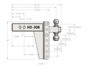 Bulletproof Hitches 3.0' Heavy Duty 8' Drop/rise  • HD308