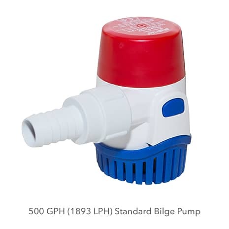 Rule Marine Bilge Pump, Non-Automatic, 500 GPH, 24 Volt  • 25DA-24