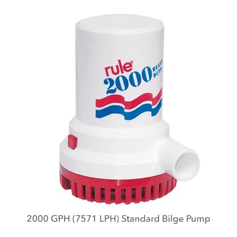 Rule 24V 2000 GPH Electric Impeller Submersible Bilge Pump  • 12