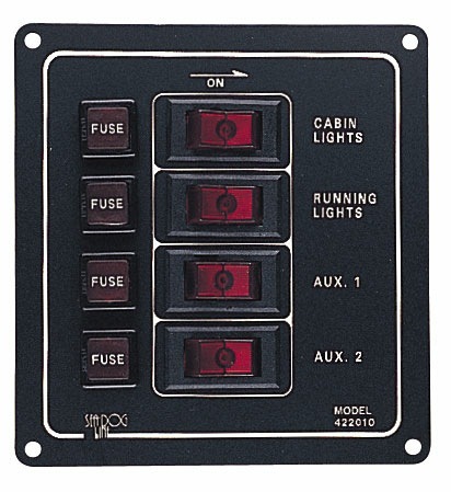 Sea Dog Aluminum Vertical 4-Switch Panel  • 422010-1