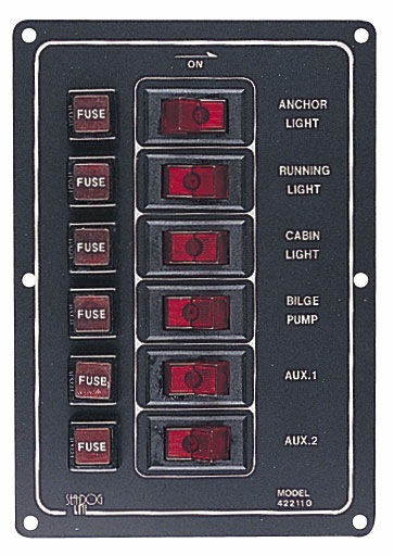 Sea Dog Aluminum Vertical 6-Switch Panel  • 422110-1