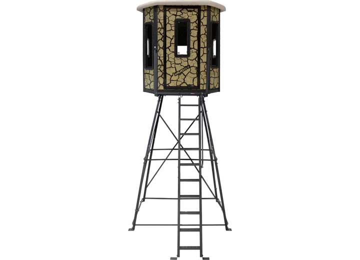 Muddy Bull XL Steel Box Blind w/ 10' Tower, Cracked Mud Camo  • MUD-BBBST5000-10C