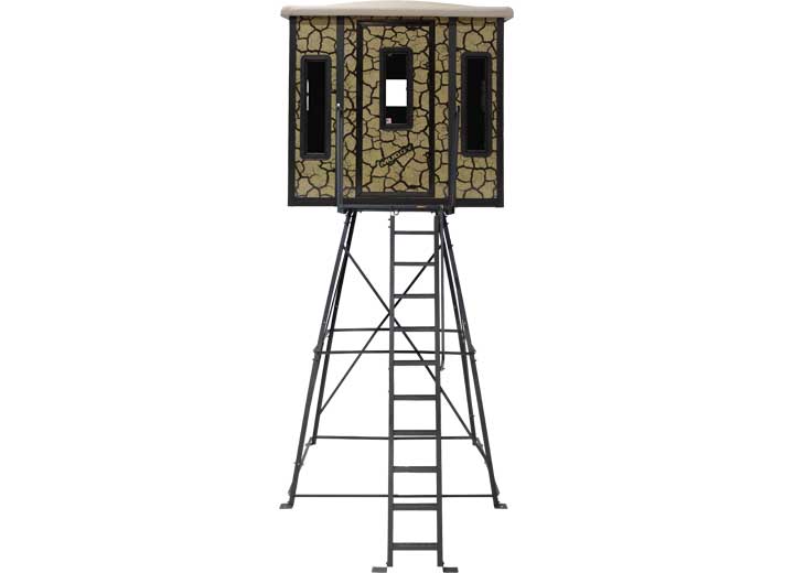 Muddy Penthouse Steel Box Blind w/ 10' Elite Tower, Cracked Mud Camo  • MUD-BBBST7000-10C