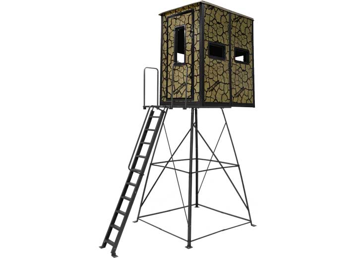 Muddy Striker Steel Box Blind w/ Elite 10' Tower, Cracked Mud Camo  • MUD-BBBST2000-10C