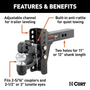 Curt Adjustable Channel Mount w/ 2-5/16