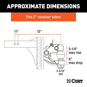 Curt Adjustable Channel Mount w/ 2-5/16