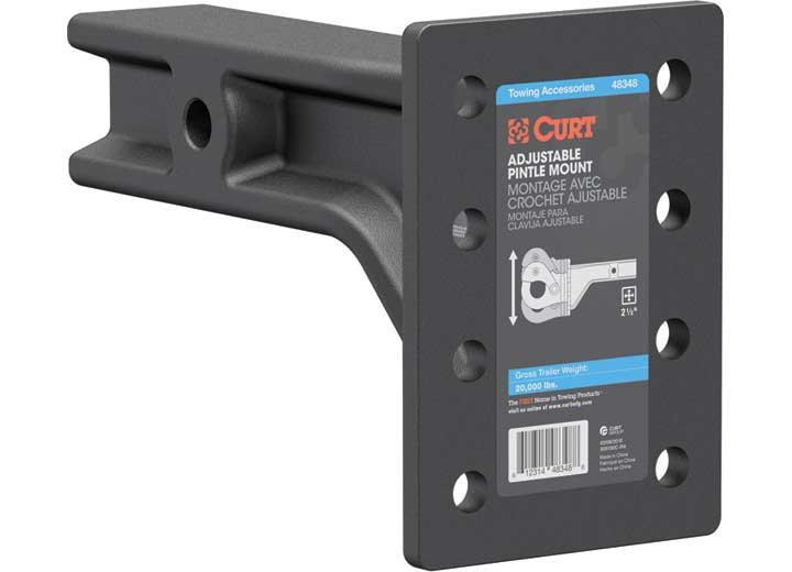 Curt Adjustable Pintle Mount, 2-1/2