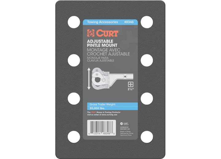 Curt Adjustable Pintle Mount, 2-1/2