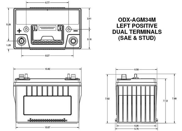 Odyssey Extreme Series Marine 12v Battery  • ODX-AGM34M