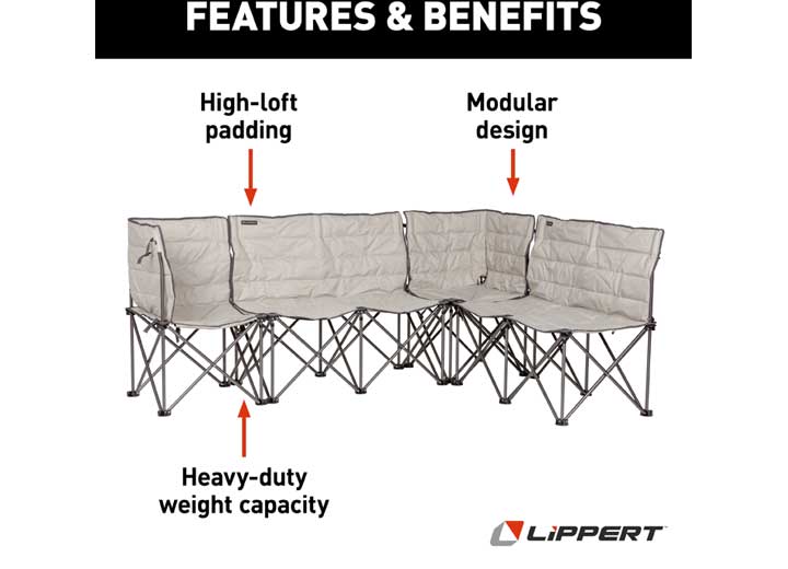 Lippert Campfire Folding Sectional Couch - Sand  • 2022120589