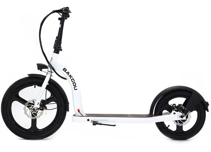 Bakcou Badger Electric Scooter - Gloss White  • S-MB-W