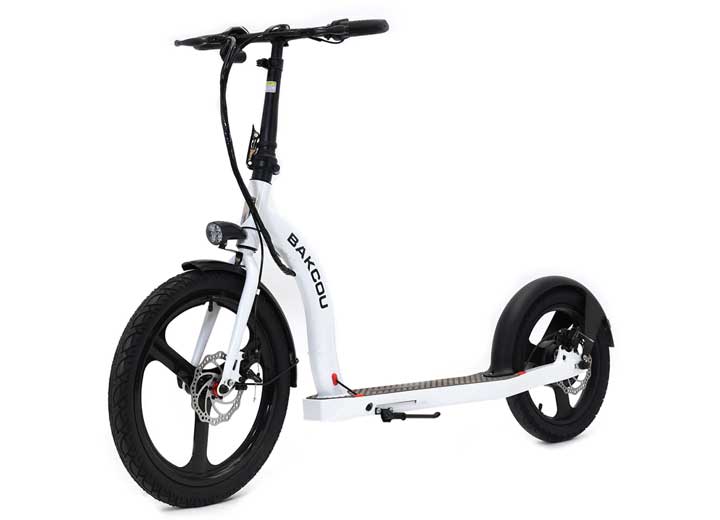 Bakcou Badger Electric Scooter - Gloss White  • S-MB-W