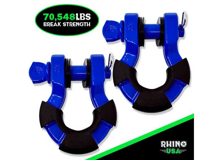 Rhino USA 8-Ton Super Shackles w/ Isolators, Blue  • SUPERSHACK-BLU