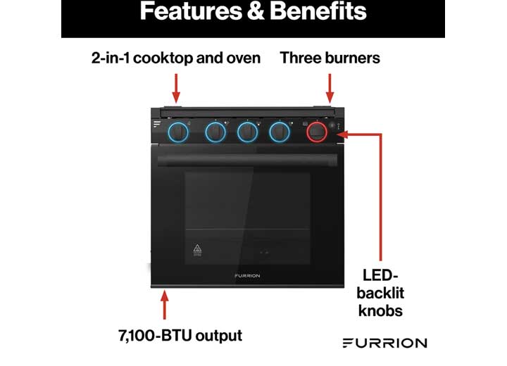 Furrion 2-in-1 RV Gas Range Oven - 21