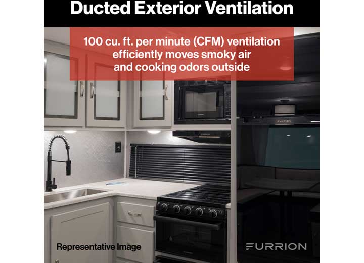 Furrion 12V Ducted RV Range Hood with Charcoal Filter - 24