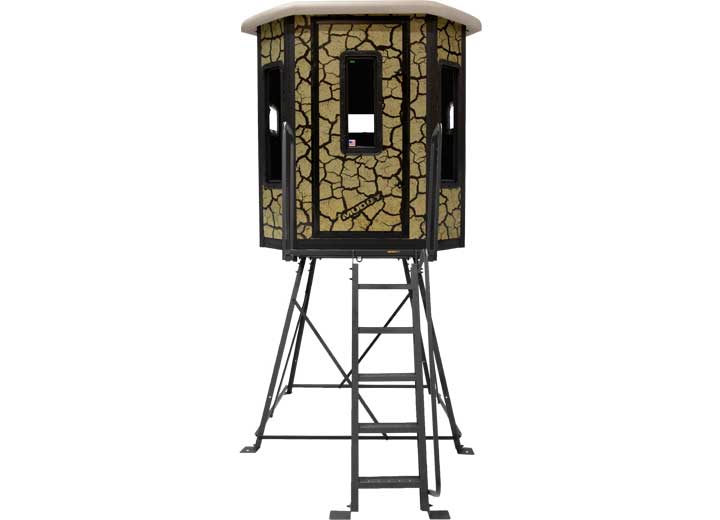 Muddy Bull Box Blind w/ Elite 5' Tower, Cracked Mud Camo  • MUD-BBBST4000-5C