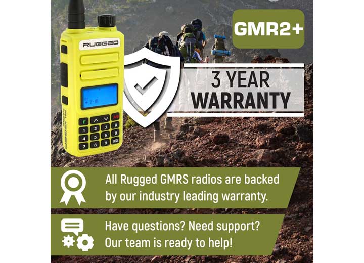 Rugged Radios 2 PACK - Rugged GMR2 PLUS - GMRS / FRS Two Way Handheld Radios,  Safety Yellow  • GMR2-PLUS-2-PACK-HV