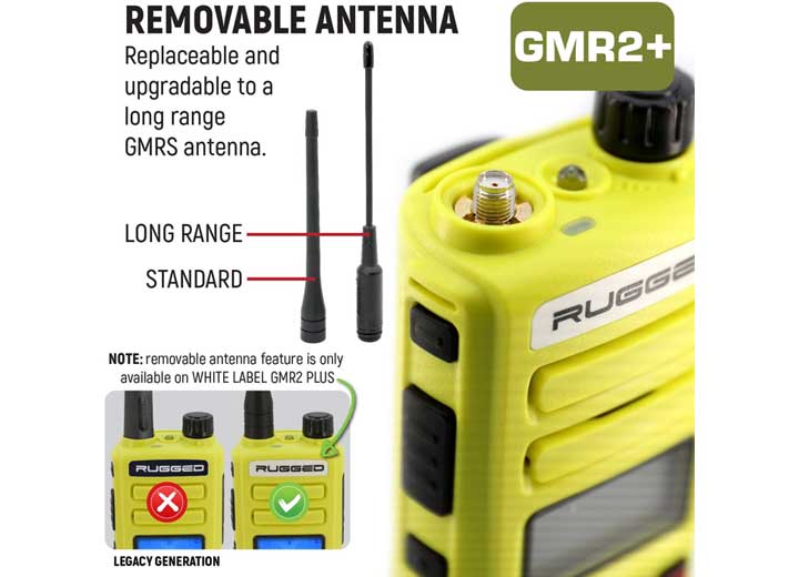 Rugged Radios 2 PACK - Rugged GMR2 PLUS - GMRS / FRS Two Way Handheld Radios,  Safety Yellow  • GMR2-PLUS-2-PACK-HV