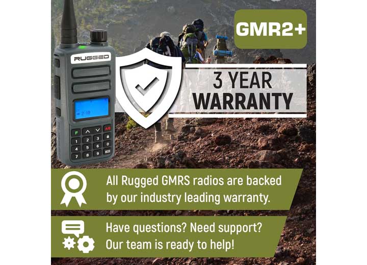 Rugged Radios 2 PACK - Rugged GMR2 PLUS - GMRS / FRS Two Way Handheld Radios, Grey  • GMR2-PLUS-2-PACK