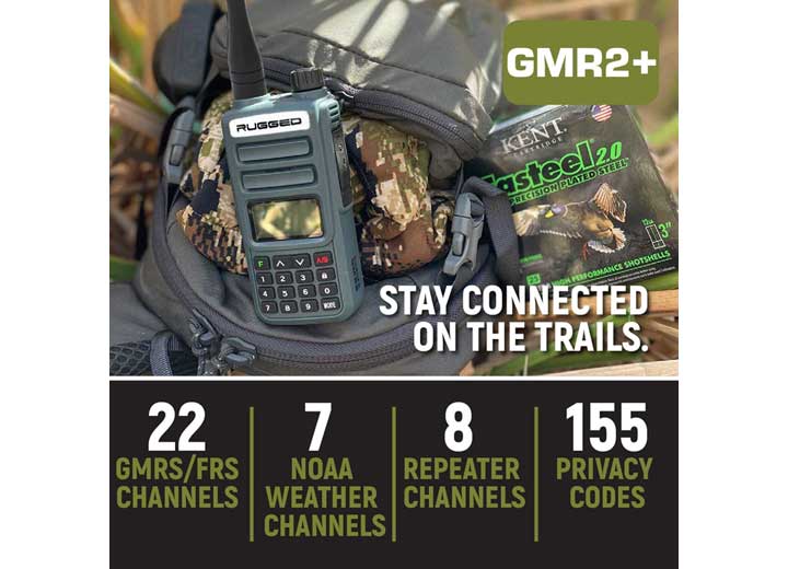 Rugged Radios 2 PACK - Rugged GMR2 PLUS - GMRS / FRS Two Way Handheld Radios, Grey  • GMR2-PLUS-2-PACK