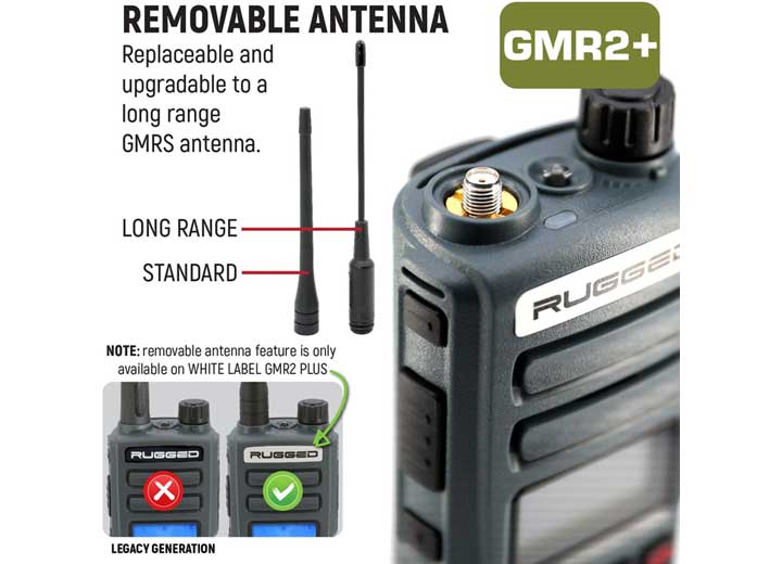 Rugged Radios 2 PACK - Rugged GMR2 PLUS - GMRS / FRS Two Way Handheld Radios, Grey  • GMR2-PLUS-2-PACK