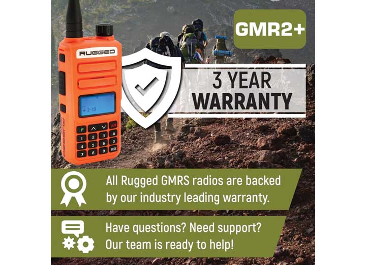 Rugged Radios GMR2 PLUS - GMRS / FRS Two Way Handheld Radio  • GMR2-PLUS-ORN