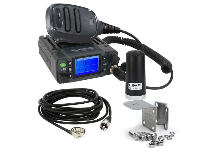 Rugged Radios Radio Kit Lite - GMR25 Waterproof GMRS Mobile Radio with Stealth Antenna  • RKL-GMR25