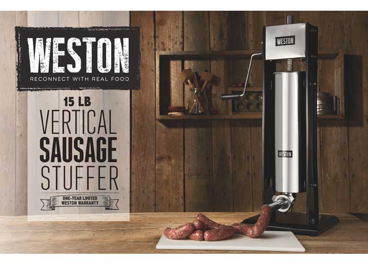 Weston 15 lb Dual Speed Vertical Sausage Stuffer  • 86-1501-W