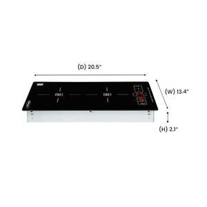 Pinnacle 2-Burner Built-In Induction Cooktop, Electric Ignition, 1800W, 13