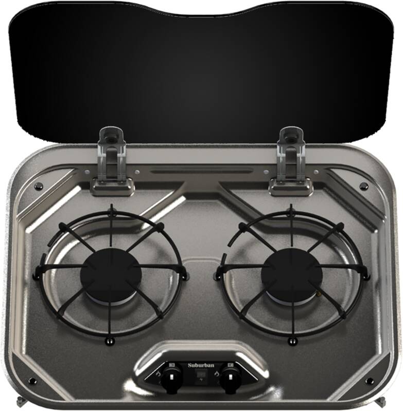 Suburban Dual Burner Cooktop Range with Flush Mount Glass Cover • 3333AST